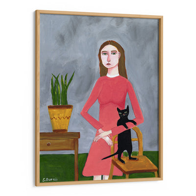 Cat Lady with Black Cat