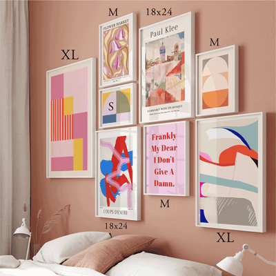 Pink Paradise Gallery Wall Set of 8