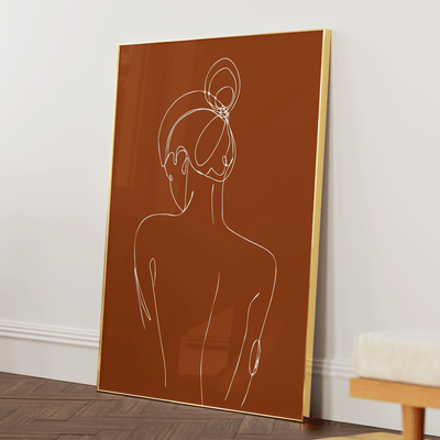 Perspective - Burnt Orange Nook At You Matte Paper Gold Metal Frame